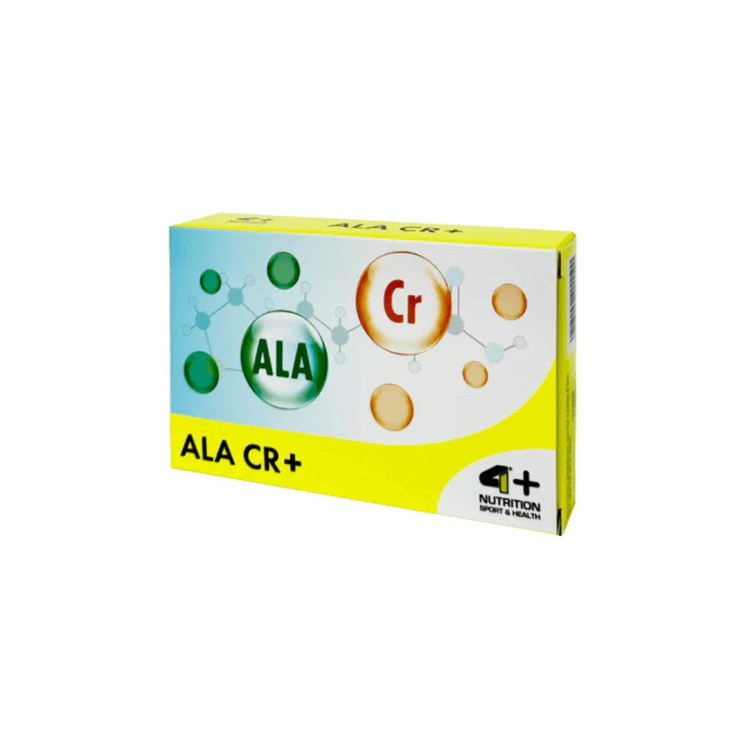 4+ Nutrition Ala CR+ 30 kaps. alfa lipolinė rūgštis lieknėjimui ir cukraus kontrolei