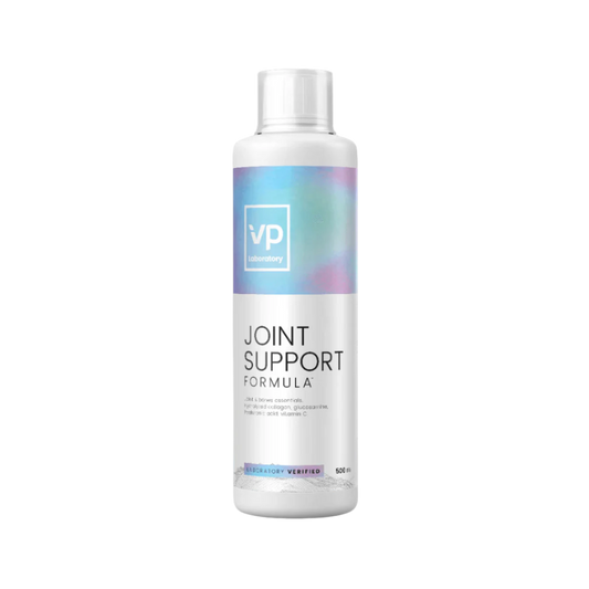 VP Laboratory Joint Support skystieji papildai sąnariams 500ml buteliukas su aktyviais ingredientais kolagenu, gliukozaminu ir hialurono rūgštimi