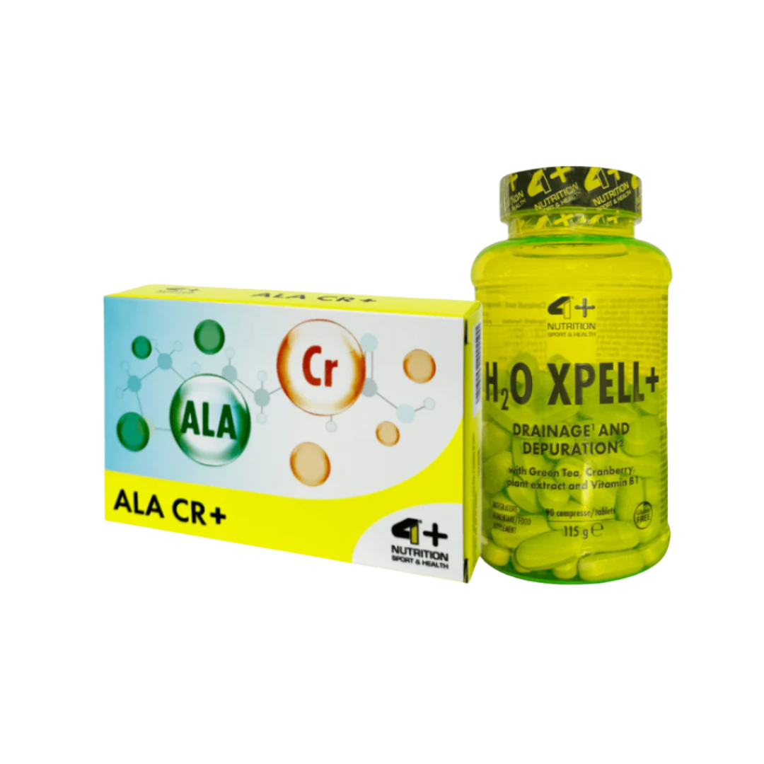 4+ Nutrition rinkinys lieknėjimui – H2O Xpell ir ALA CR+ produktai